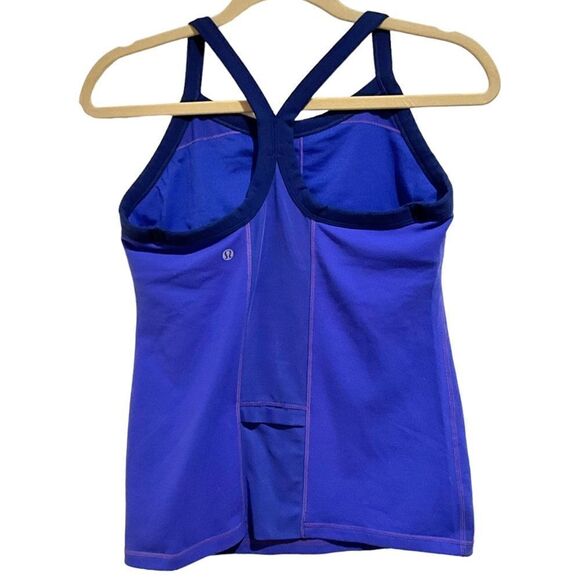 LULULEMON Tank Mesh Stripe Down Back Shelf Bra Size 8 - Picture 4 of 9